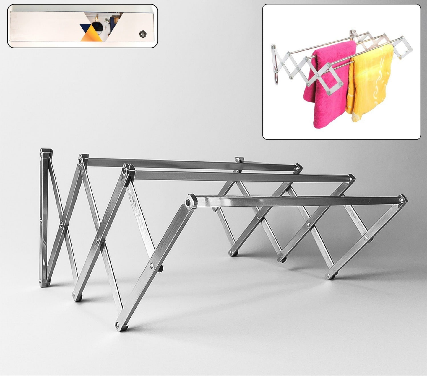 Stainless Steel Wall-mounted Folding Clothes Drying Rack